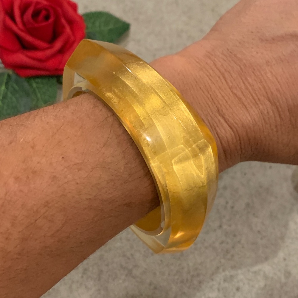 Translucent & Gold Bangle Bracelet - Picture 4 of 5
